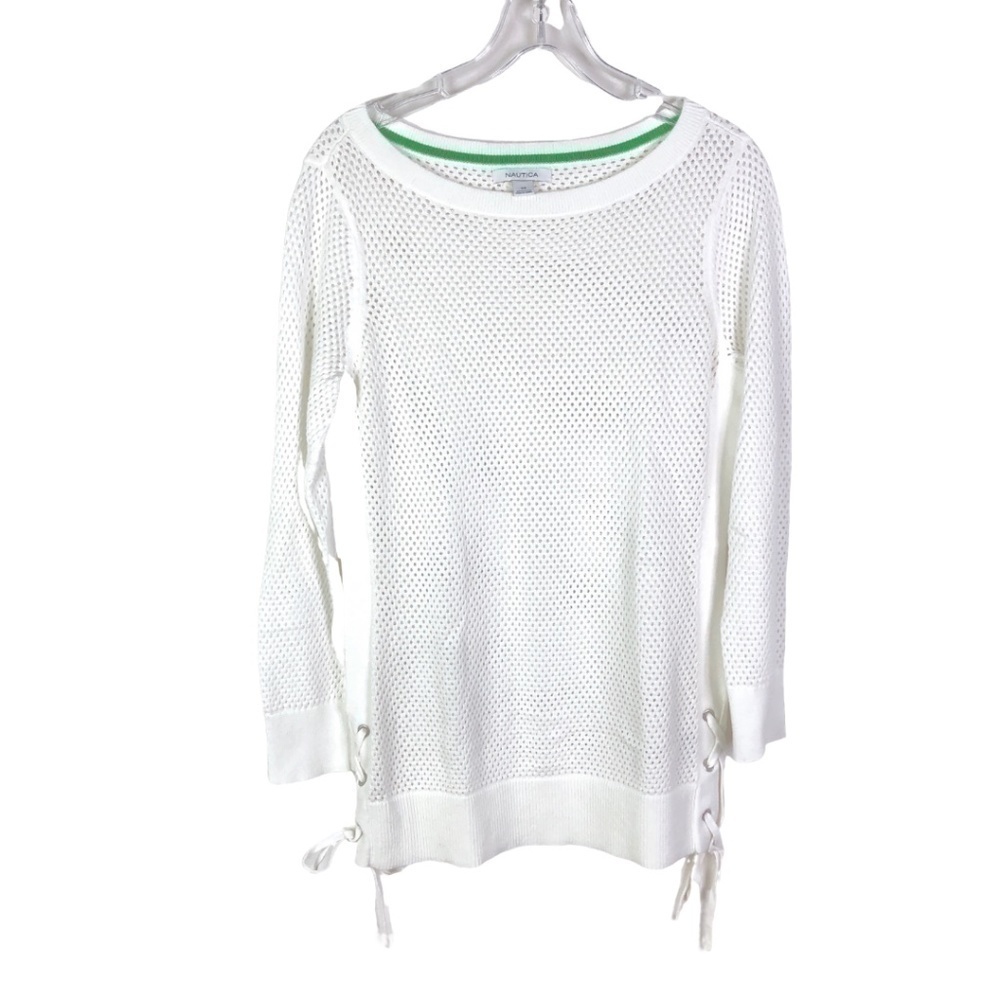 Nautica Summer Netted White Sweater